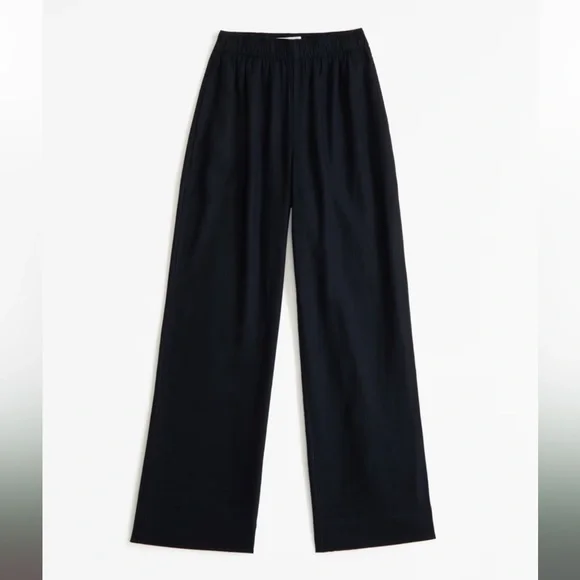Abercrombie Linen-Blend Pull-On Pant - Black - Picture 2 of 7